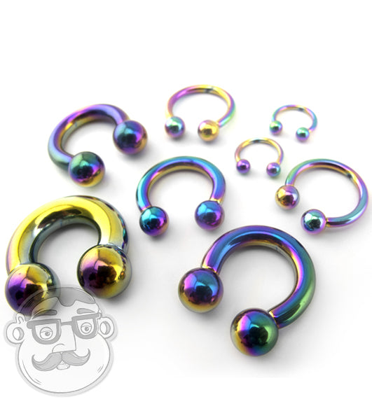 Rainbow Anodized Circular barbell