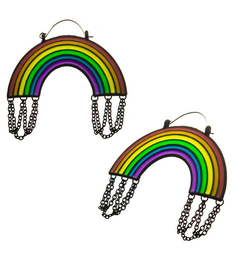 20G Rainbow Chain Plug Hoops