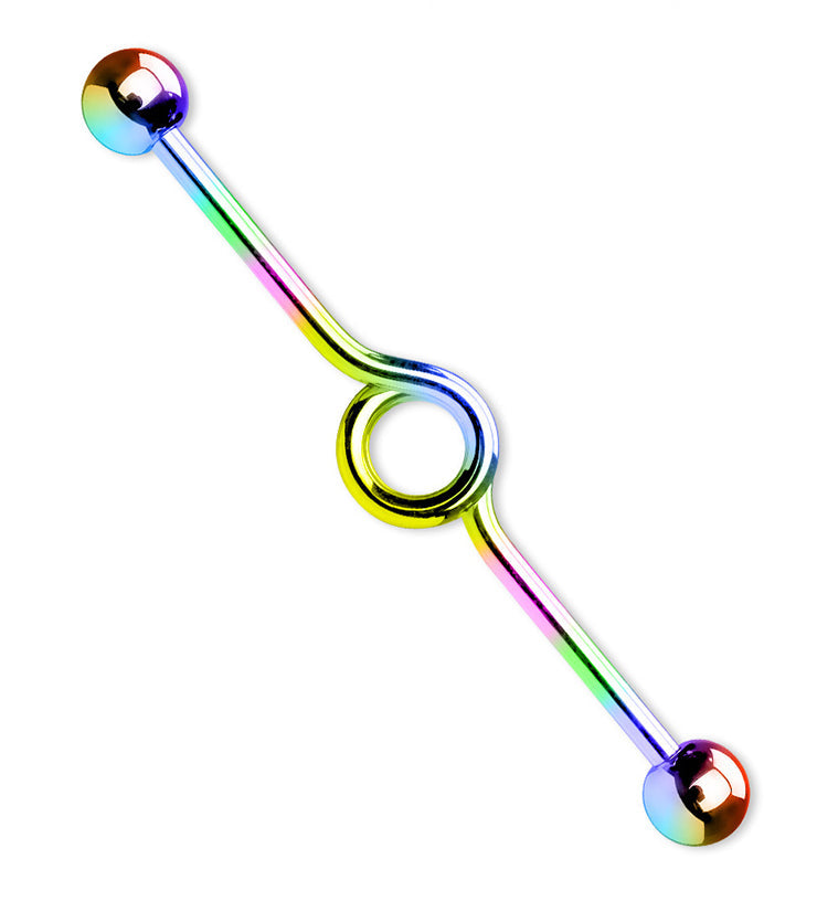 Rose Gold PVD Crossway Industrial Barbell