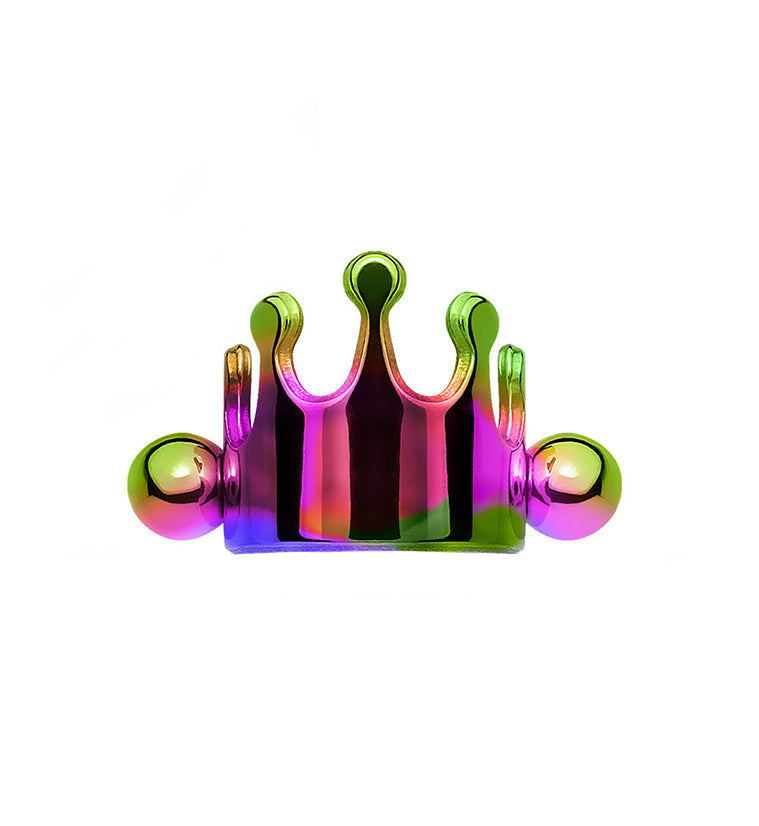 16G Rainbow Crown Helix / Cartilage Barbell