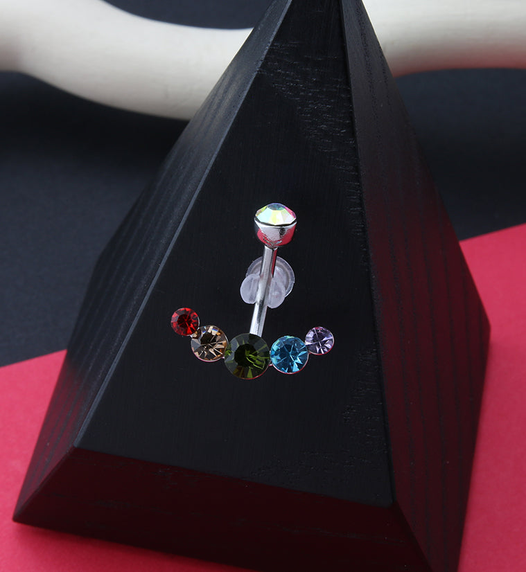 Rainbow CZ Series Belly Ring