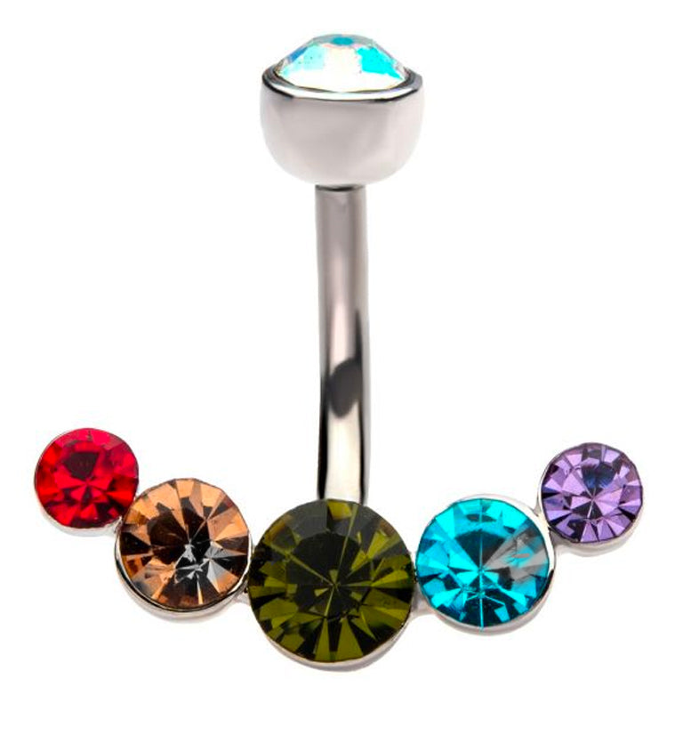 Rainbow CZ Series Belly Ring