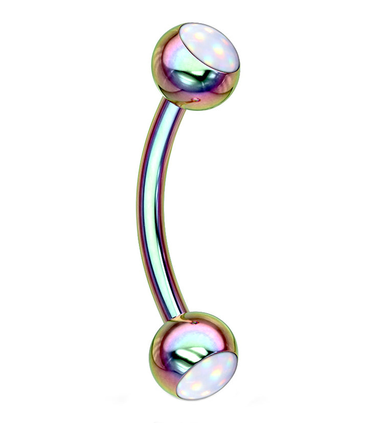 Rainbow Escent Stainless Steel Curved Barbell