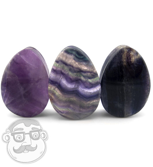 Rainbow Fluorite Teardrop Plugs