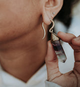 Coiled Rainbow Fluorite Stone Ear Weights