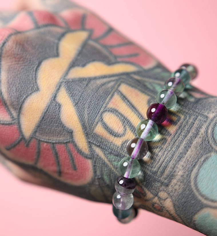Rainbow Fluorite Stone Bracelet