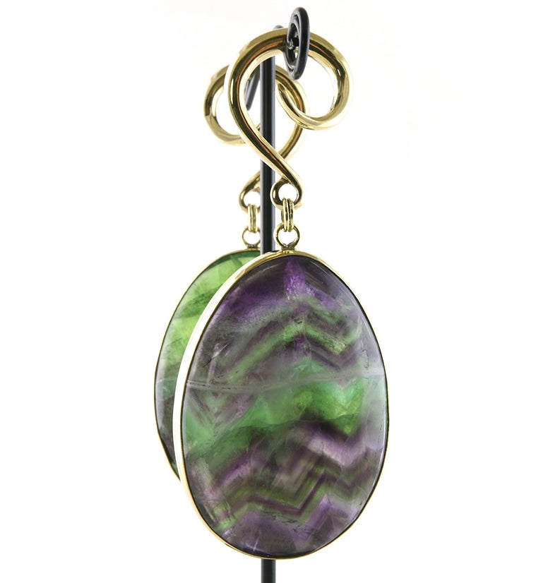 Rainbow Fluorite Stone Ear Weights