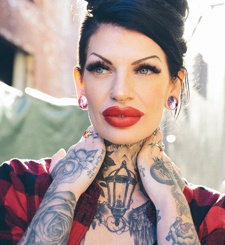 Grade A Rainbow Fluorite Stone Plugs