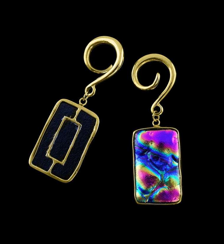 Rainbow Glass Block Ear Weights