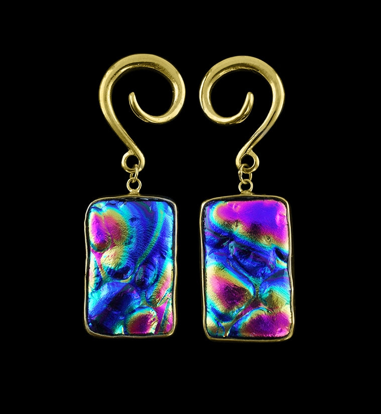 Rainbow Glass Block Ear Weights