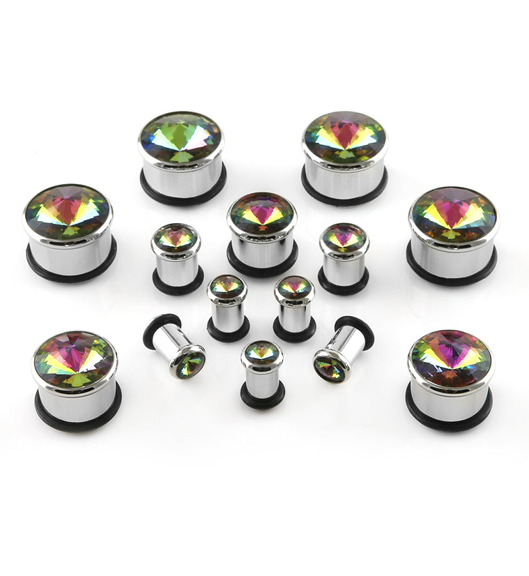 Rainbow Prism Single Flare Steel Plugs