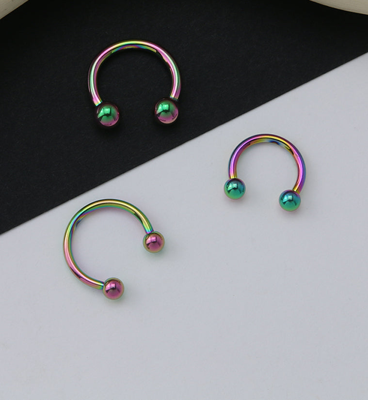 Rainbow PVD Basic Titanium Circular Barbell