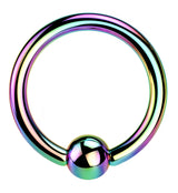 Rainbow PVD Titanium Captive Bead Ring