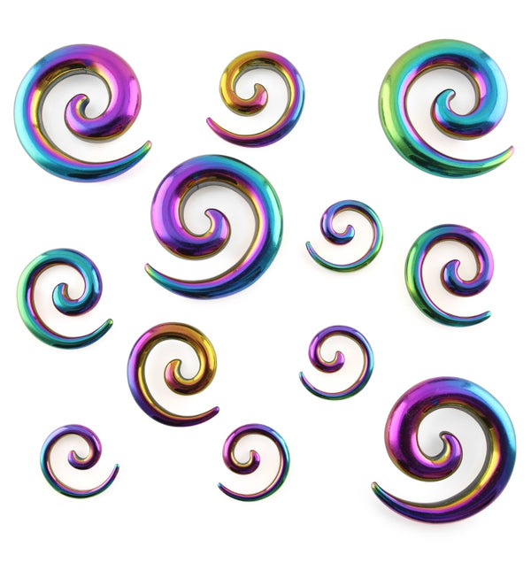 Rainbow PVD Steel Spirals