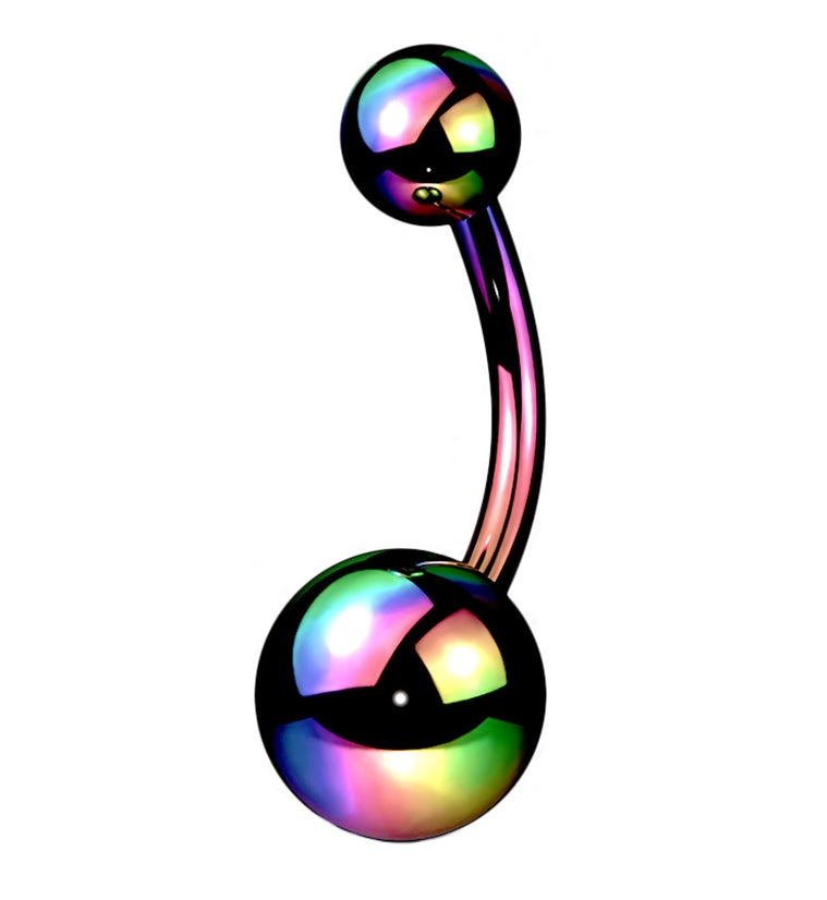 Rainbow PVD Titanium Belly Button Ring
