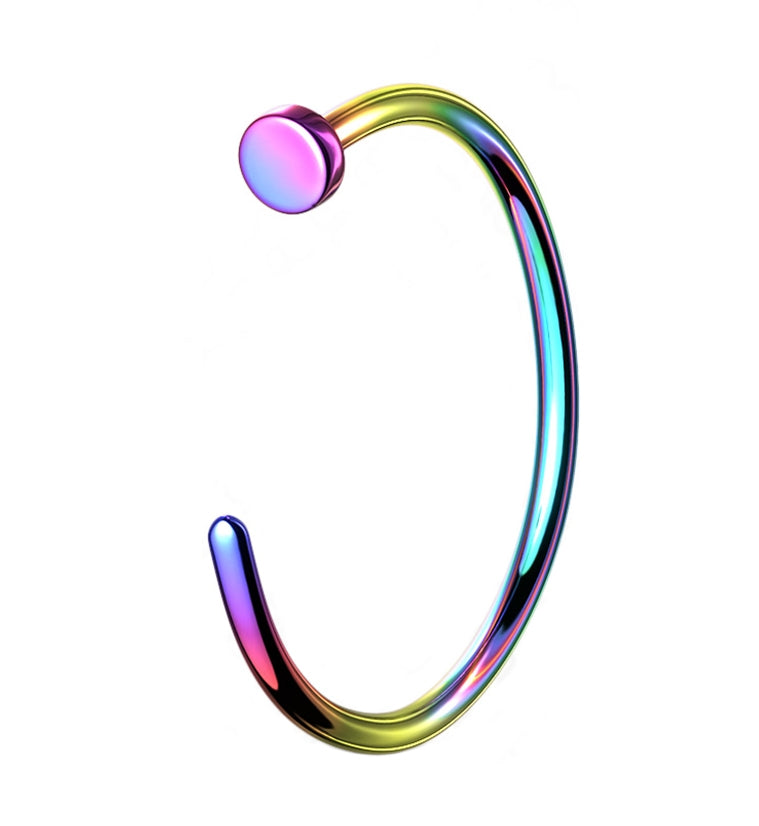 Rainbow Titanium Nose Ring Hoop
