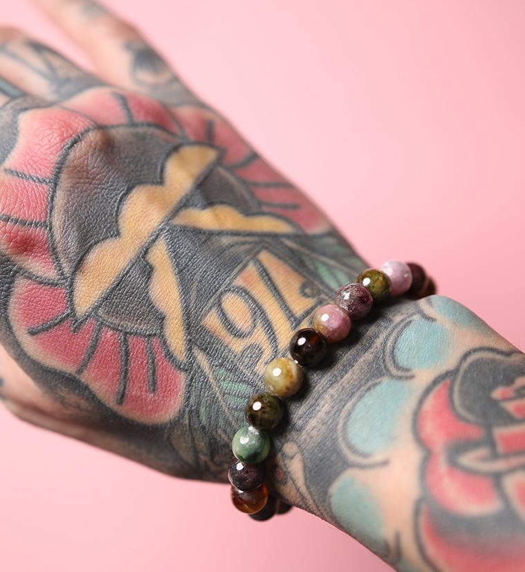 Rainbow Tourmaline Stone Bracelet