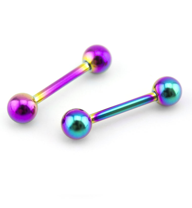 Rainbow Nipple Ring Barbell