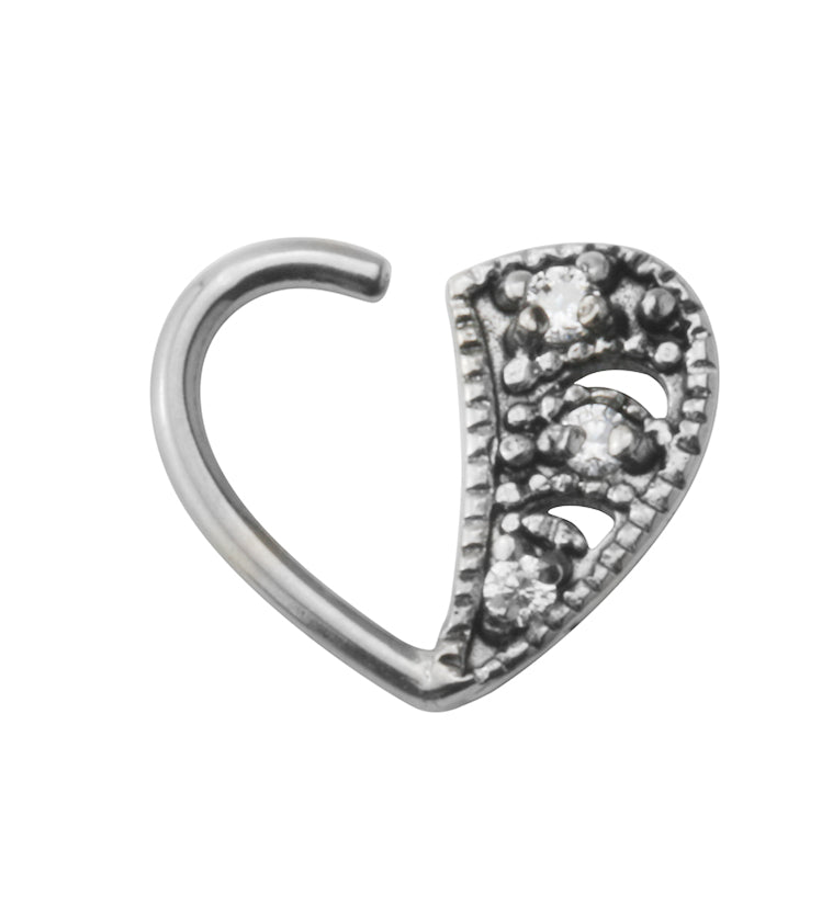 Rank Heart Hoop Daith Ring