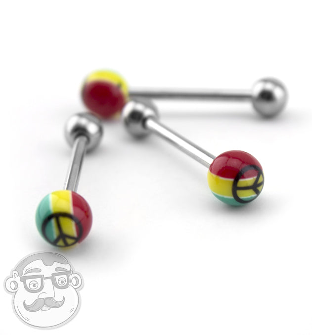 Rasta Peace Tongue Ring