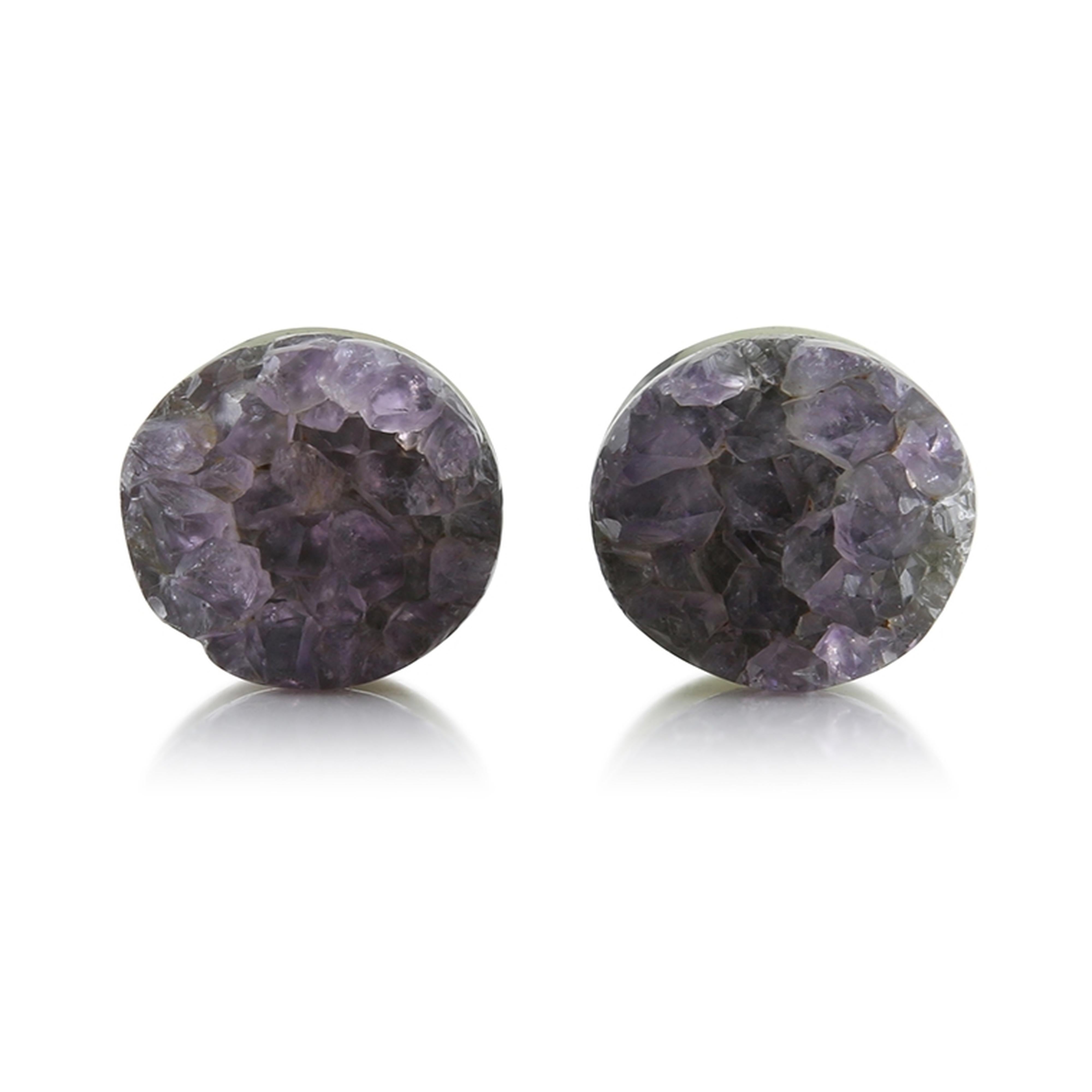 Raw Amethyst Plugs 15mm Version 3