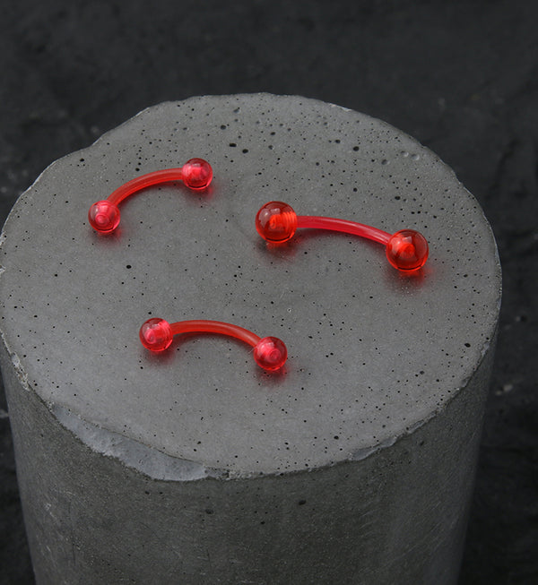 Red Acrylic Curved Barbell