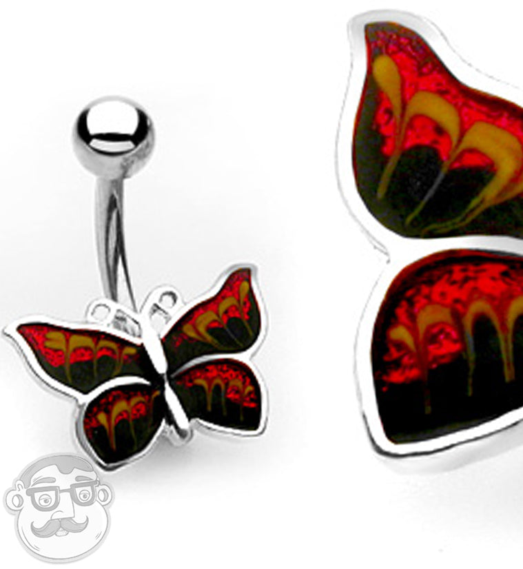 Heated Butterfly Belly Button Ring