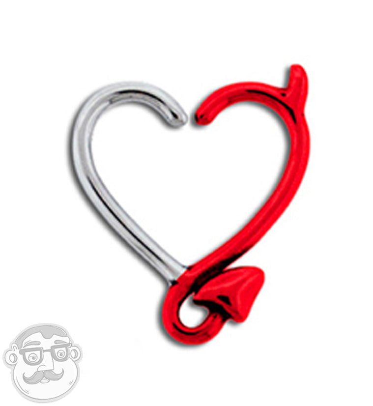 16G Red Devil Heart Daith Ring