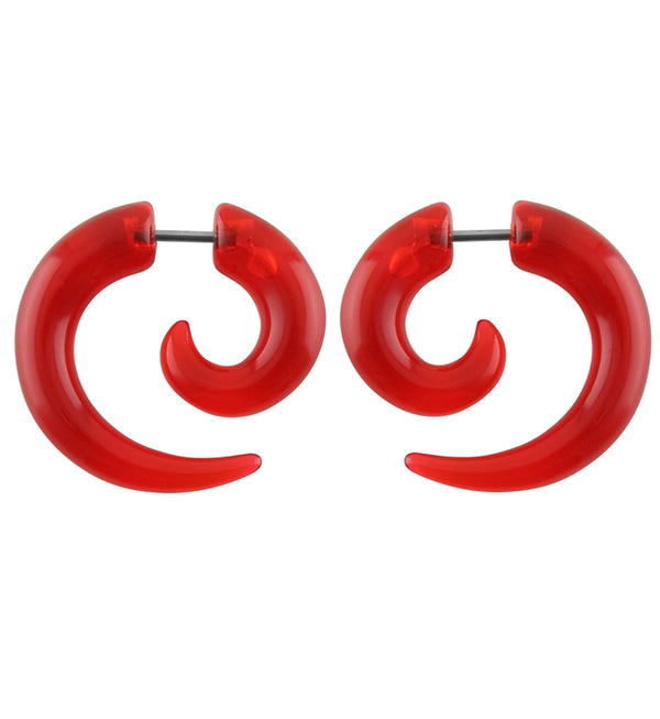 Red Fake Ear Spirals