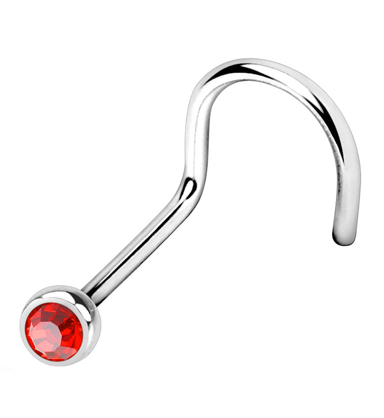 Red Gem Nose Screw Ring