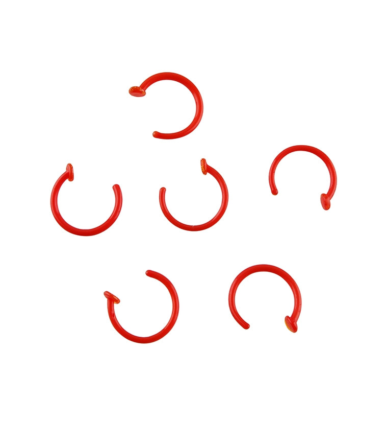 Red Orange Glass Hoop Nose Ring