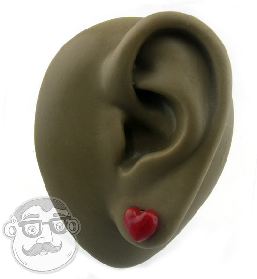 Red Heart Glass Plugs