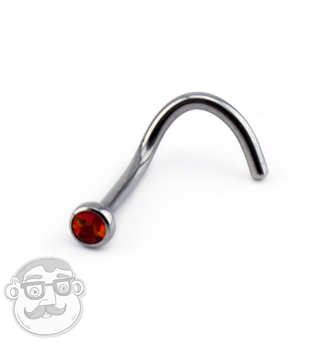 Red Opalite Titanium Nose Screw Ring