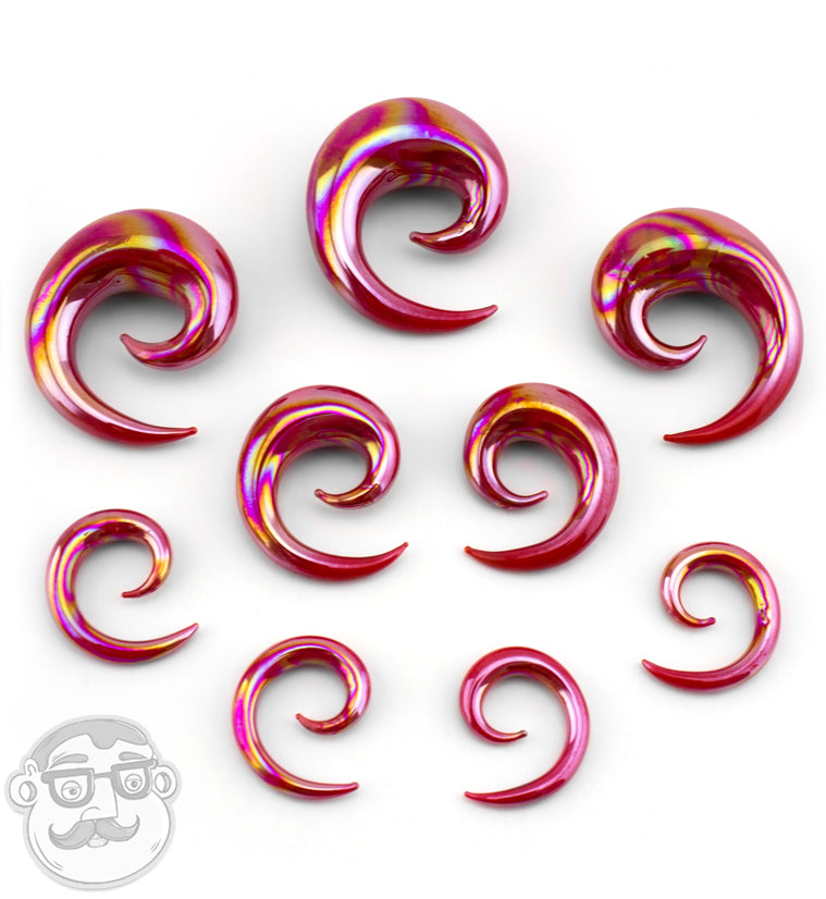Red Rogue Glass Spirals