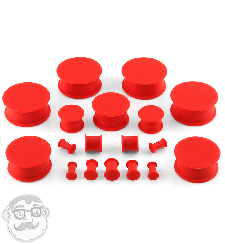 Kaos Red Silicone Hollow Plugs (8 Gauge 1 Inch)