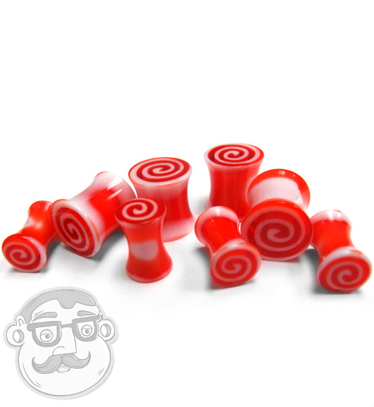 Red Swirly Plugs Gauges