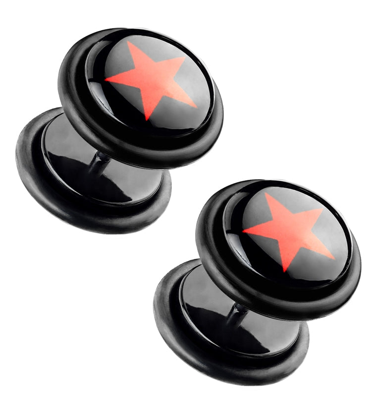 16G Red Star Fake Plugs / Gauges