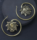 Resting Lotus Brass Ear Weights