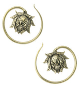 Resting Lotus Brass Ear Weights