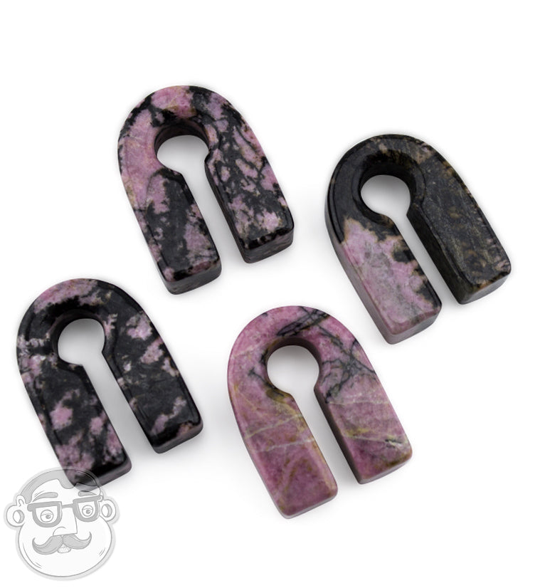 Rhodonite Stone Key Square Ear Weights