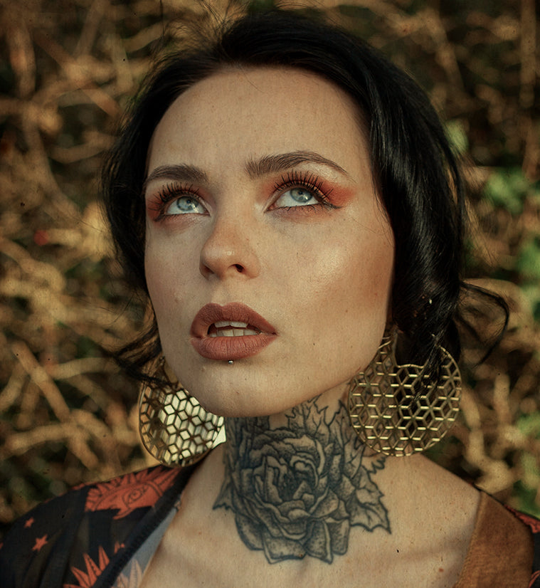 Rhombi Brass Earrings - Weights