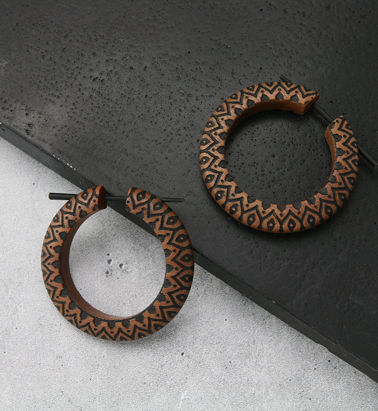 Ridge Saba Wood Hoop Earrings