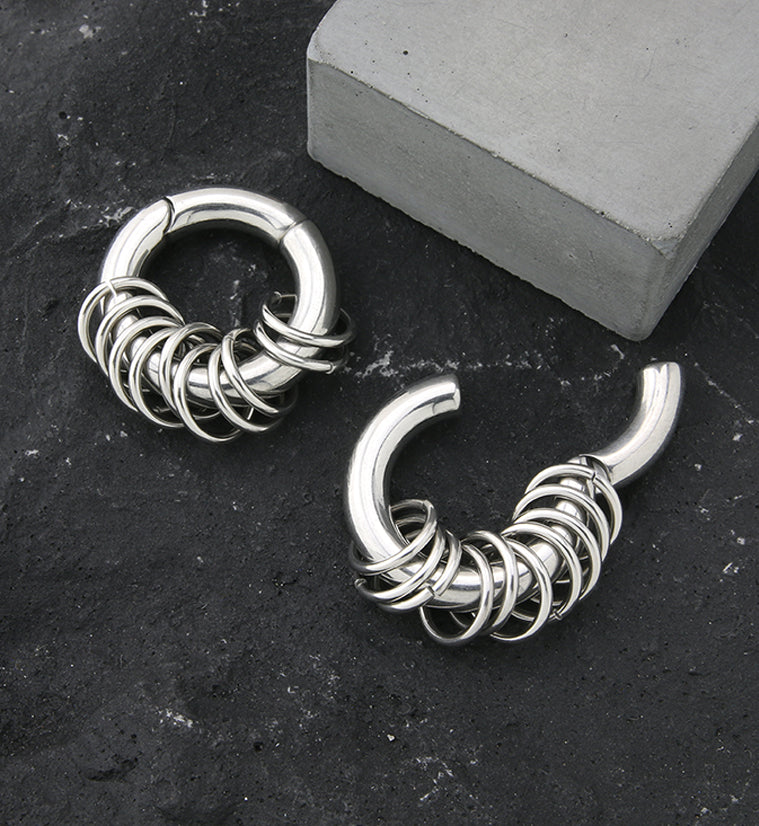 Rings Hinged Stainless Steel Hoop Ear Weights
