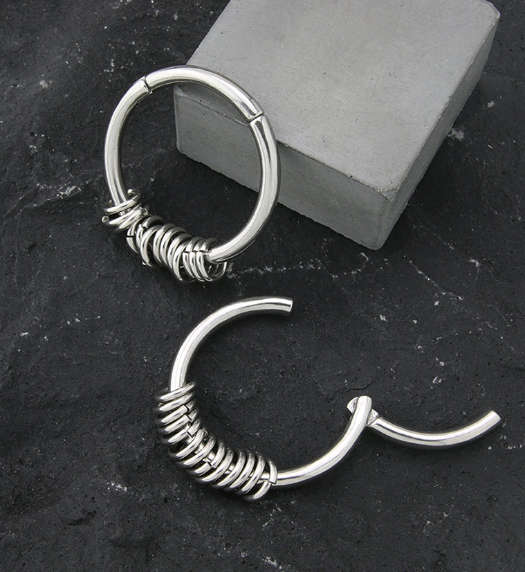 Rings Hinged Stainless Steel Hoop Ear Weights
