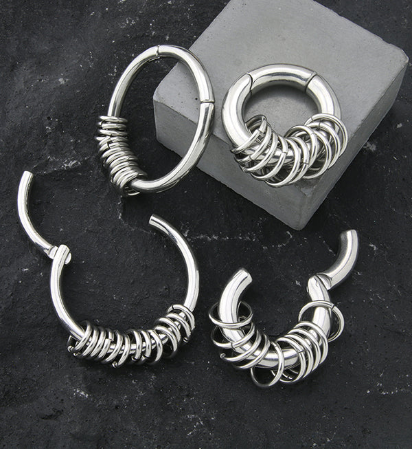 Rings Hinged Stainless Steel Hoop Ear Weights