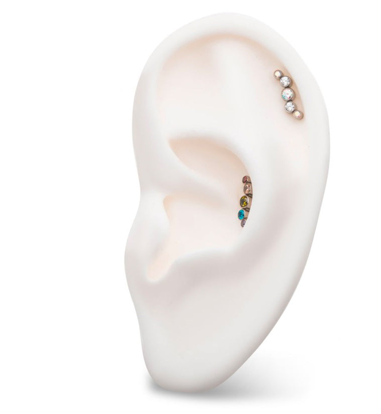 Ripple CZ Threadless Titanium Top