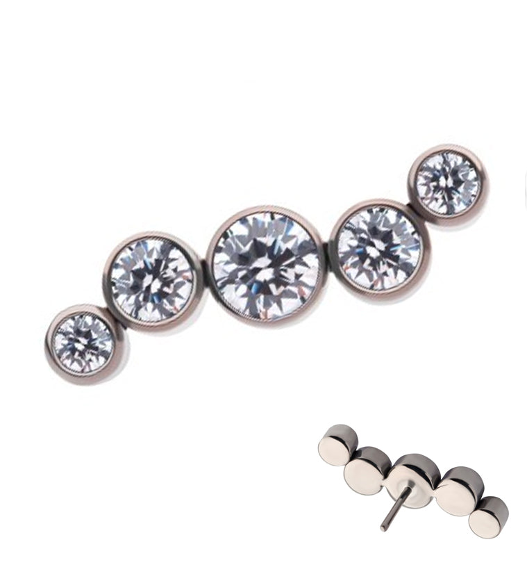 Ripple CZ Threadless Titanium Top