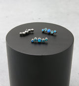 Ripple Topaz CZ and Blue Opalite Internally Threaded Titanium Top