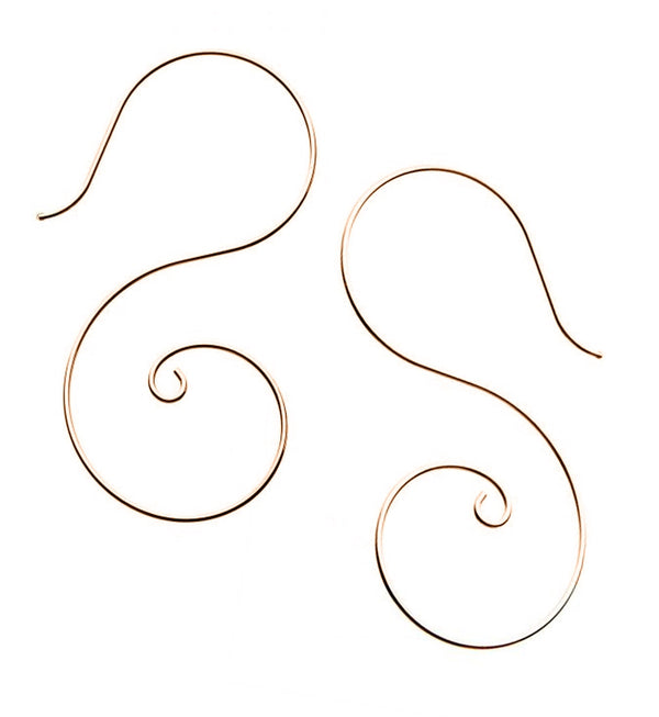 18G Rose Gold XL Spiral Earrings