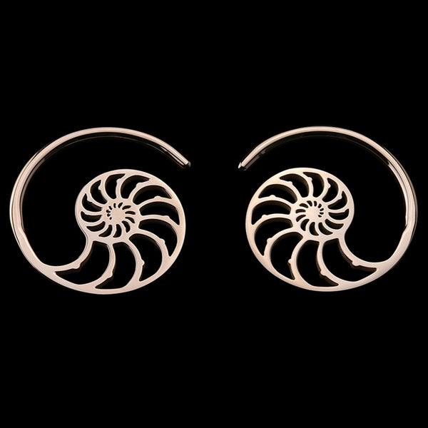 Rose Gold PVD Ammonite Ear Weights
